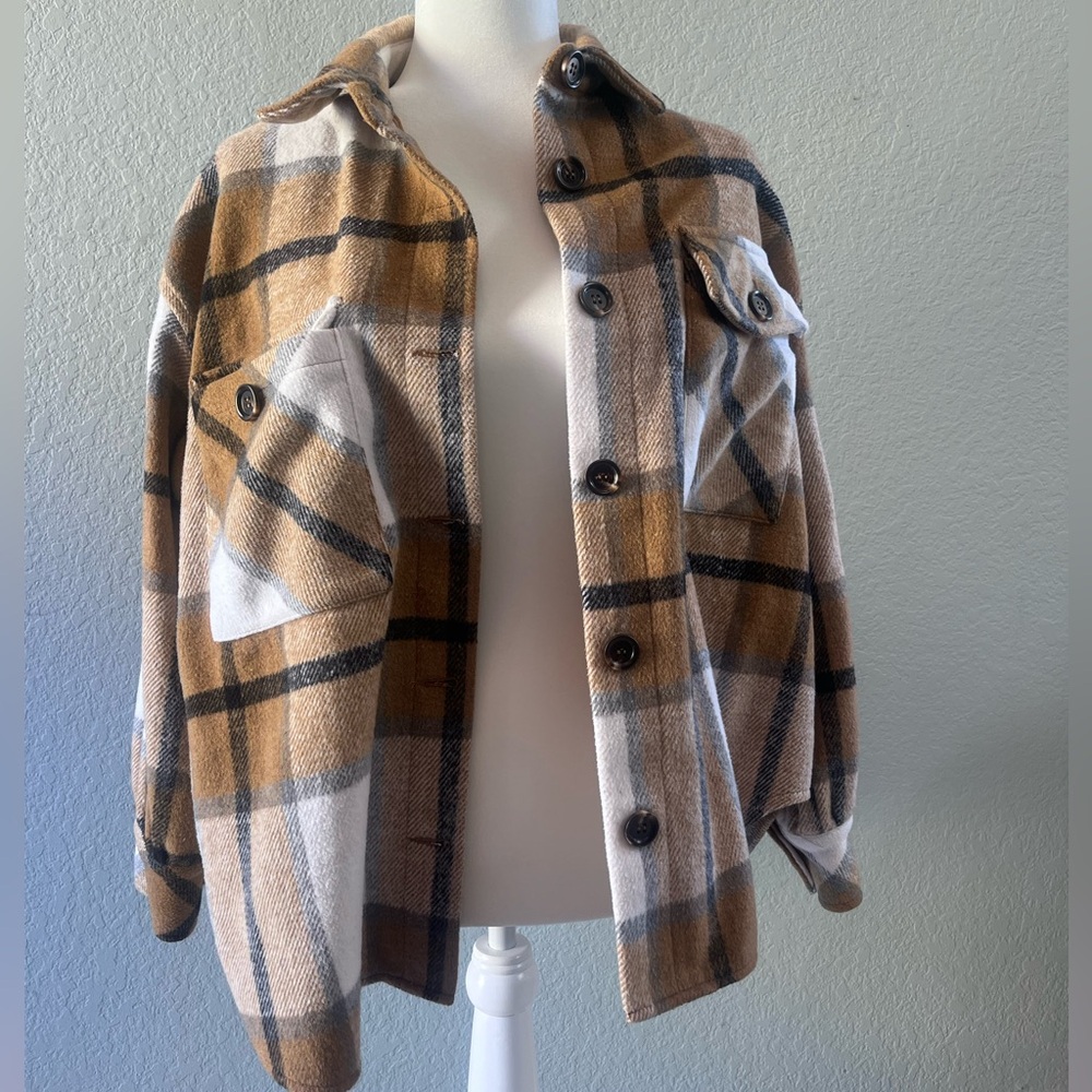 Windsor Tan and Black Plaid Shacket